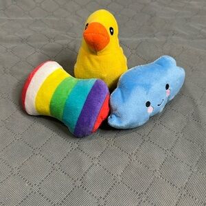 Vibrant Plush Cat Toy Set with Duck Cloud Rainbow toy set of 3 NWT